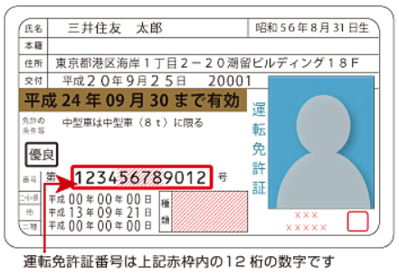 運転免許証番号